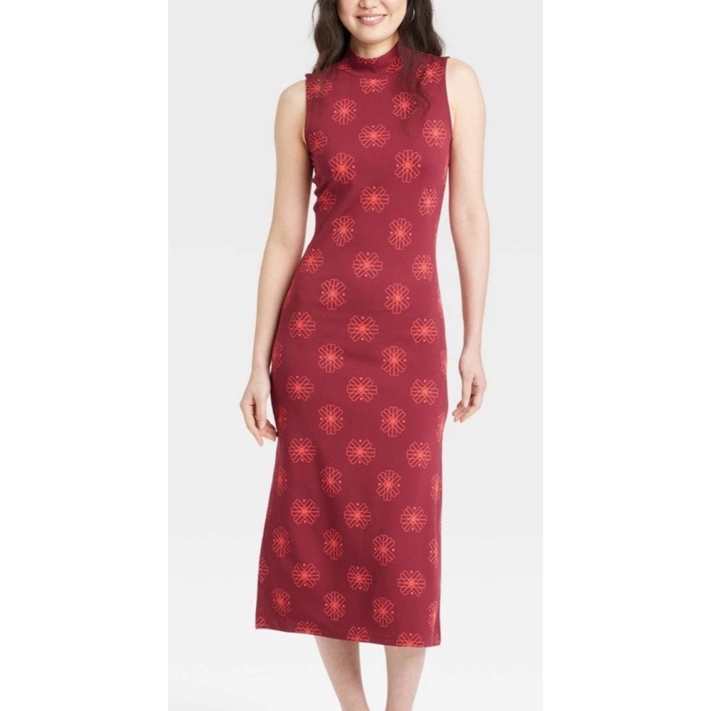 New Lunar New Year Dress Size S small Sleeveless Burgundy